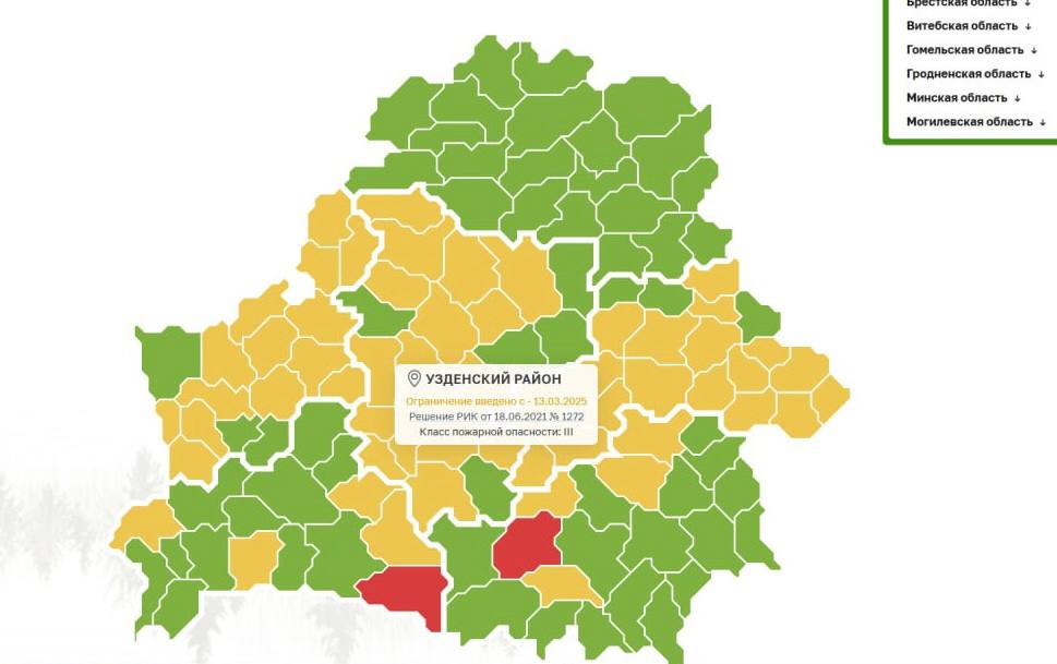 Ограничение на посещение лесов действует в Узденском районе