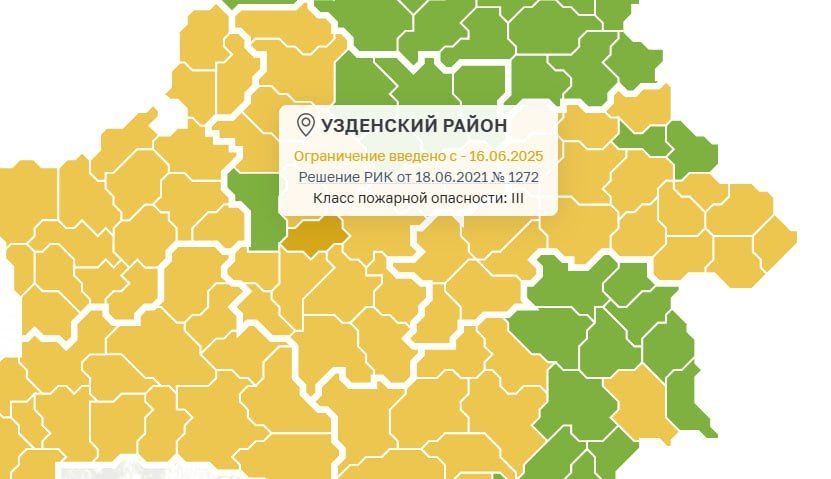 В Узденском районе введено ограничение на посещение лесов