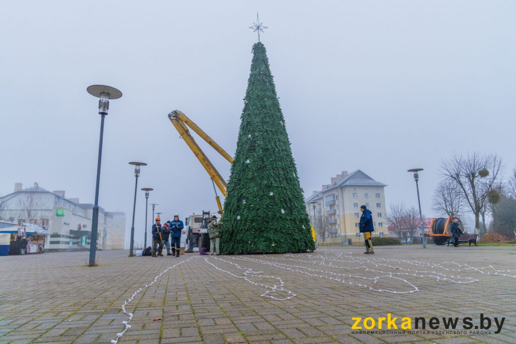 Символ праздника: главную ёлку установили в центре Узды