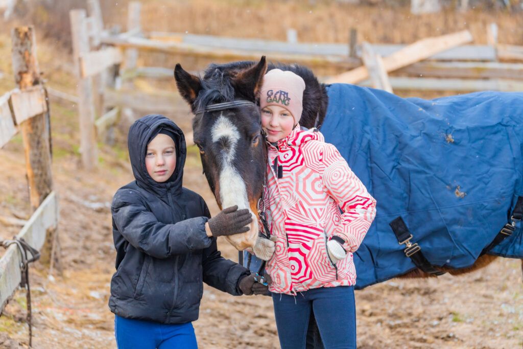 девочки с лошадью