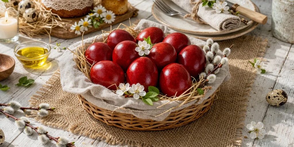 Как покрасить яйца вишневой корой к Пасхе