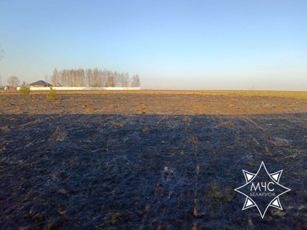 Пожар в Узденском районе: сухая трава горела в деревне Жирмоны-1