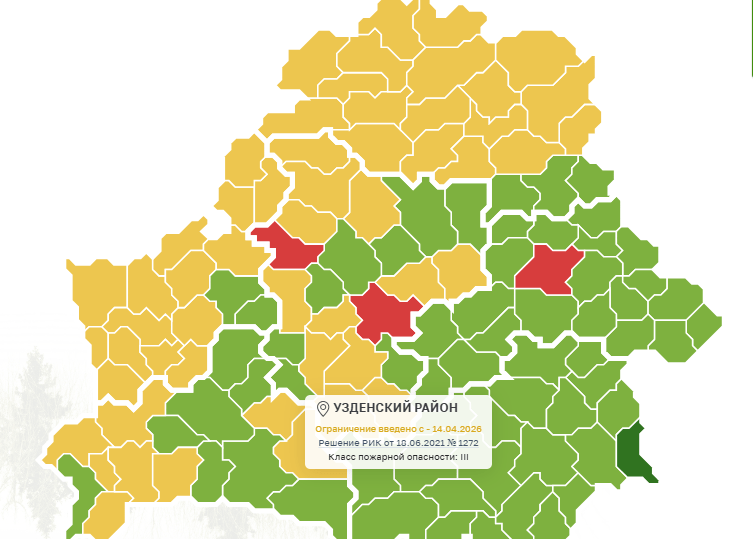 Ограничения на посещение лесов введены в Узденском районе