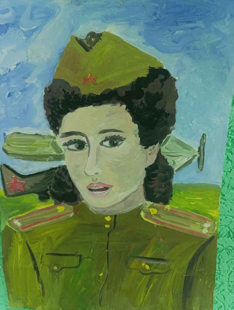 рисунок женщины в годы ВОВ