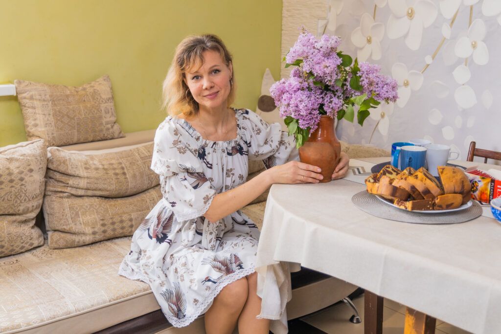женщина с сиренью